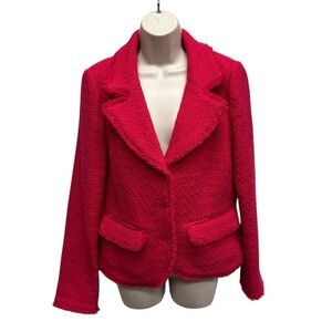 Boden women’s pink tweed blazer jacket wool size 10 Barbie core career